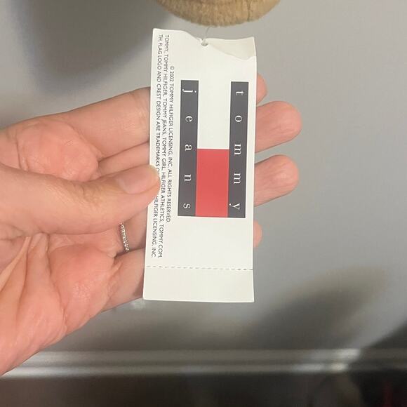 Vintage Y2K Deadstock NWT Tommy Hilfiger Bomber Jacket Fleece Tan Women's sz. XL - Picture 10 of 11